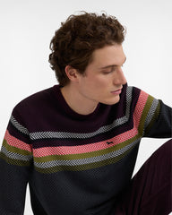 Maglione Girocollo Multirighe In Misto Lana Harmont&Blaine