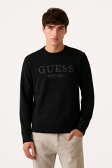 Felpa A Girocollo Guess Con Scritta Ricamata