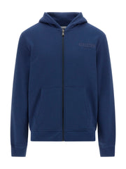 Felpa Con Zip e Scritta Ricamata Guess