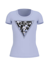 T-shirt logo triangolo floreale Guess