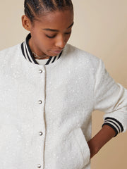 Bomber in stuoia con paillettes Pennyblack