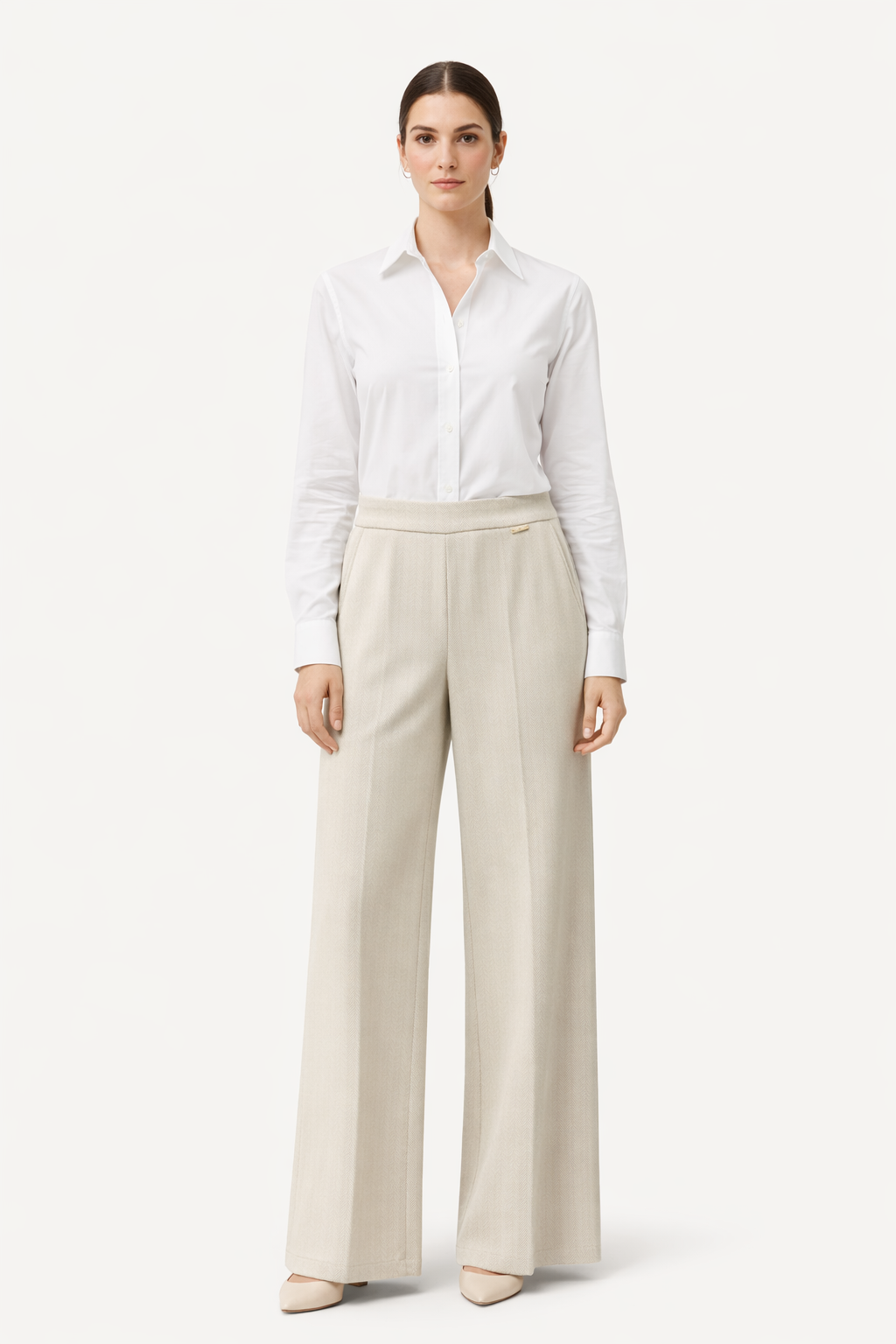 Pantalone In Tessuto Spigato MAB29638 Mariella Burani