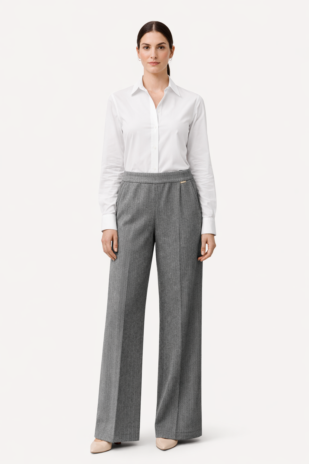 Pantalone In Tessuto Spigato MAB29638 Mariella Burani