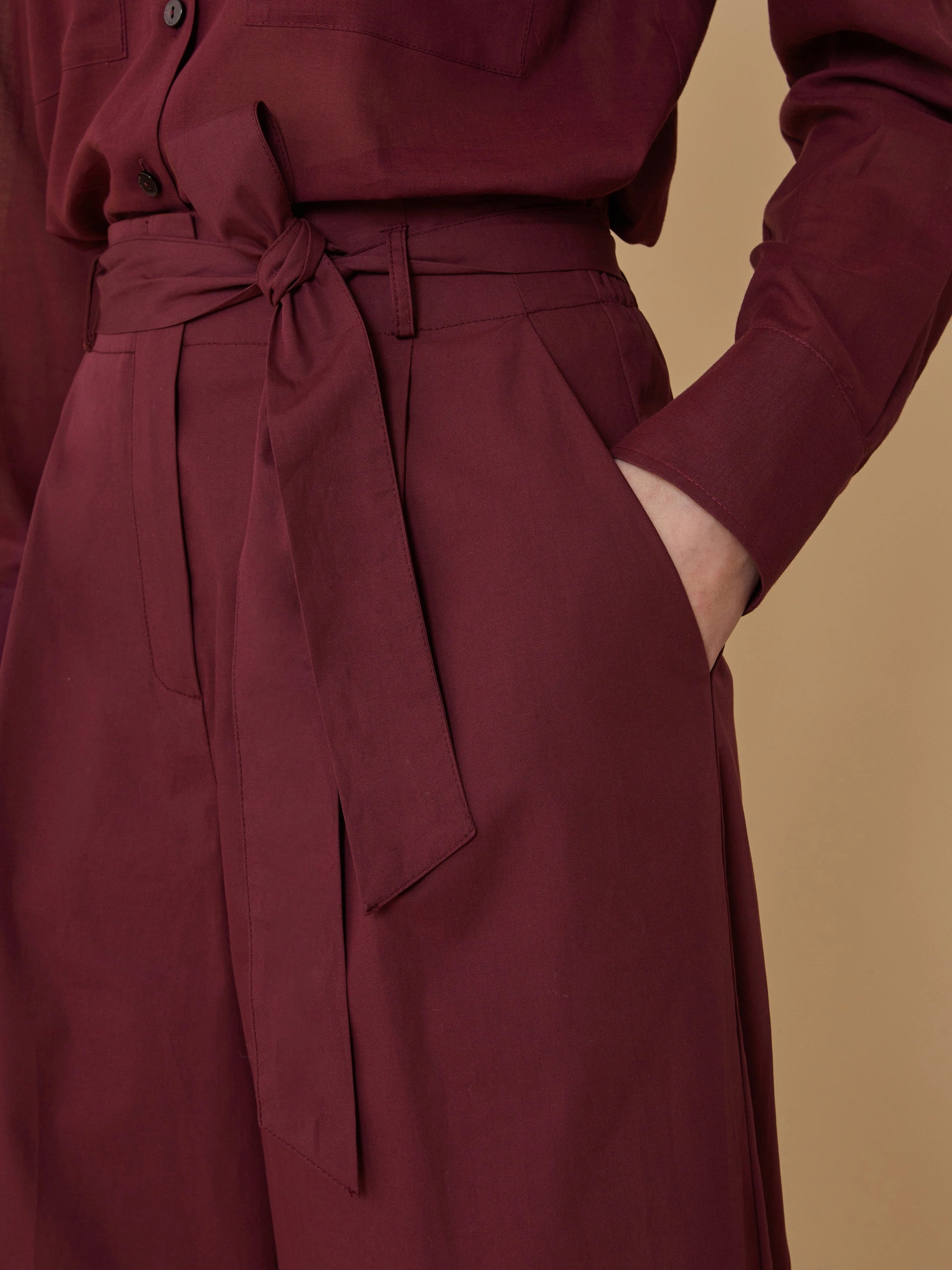 Pantalone Di Cotone Con Cintura