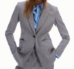 Blazer in lino e cotone