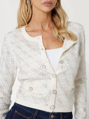 Cardigan con logo 4g e paillettes Guess