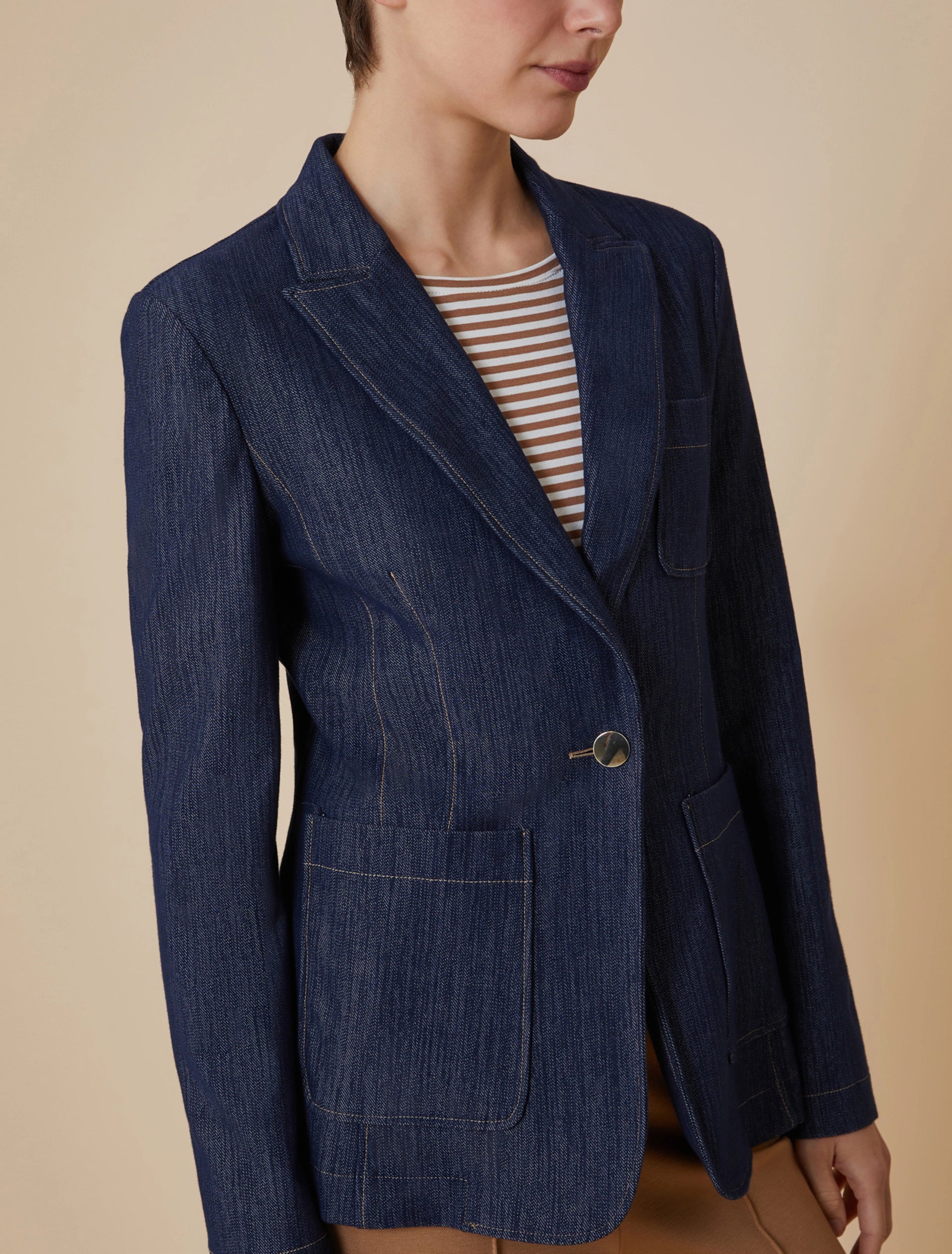 Blazer in jersey effetto denim pennyblack