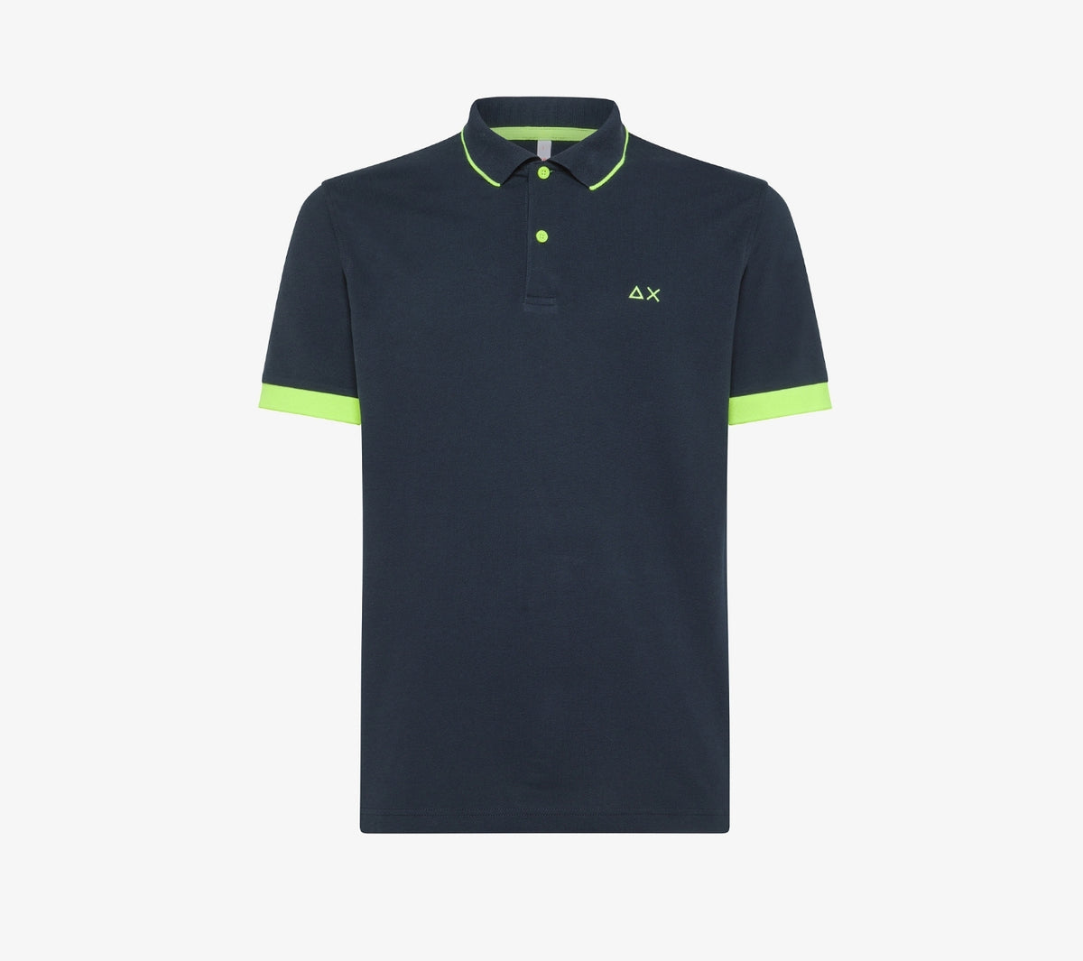 Polo Sun68 small stripe fluo