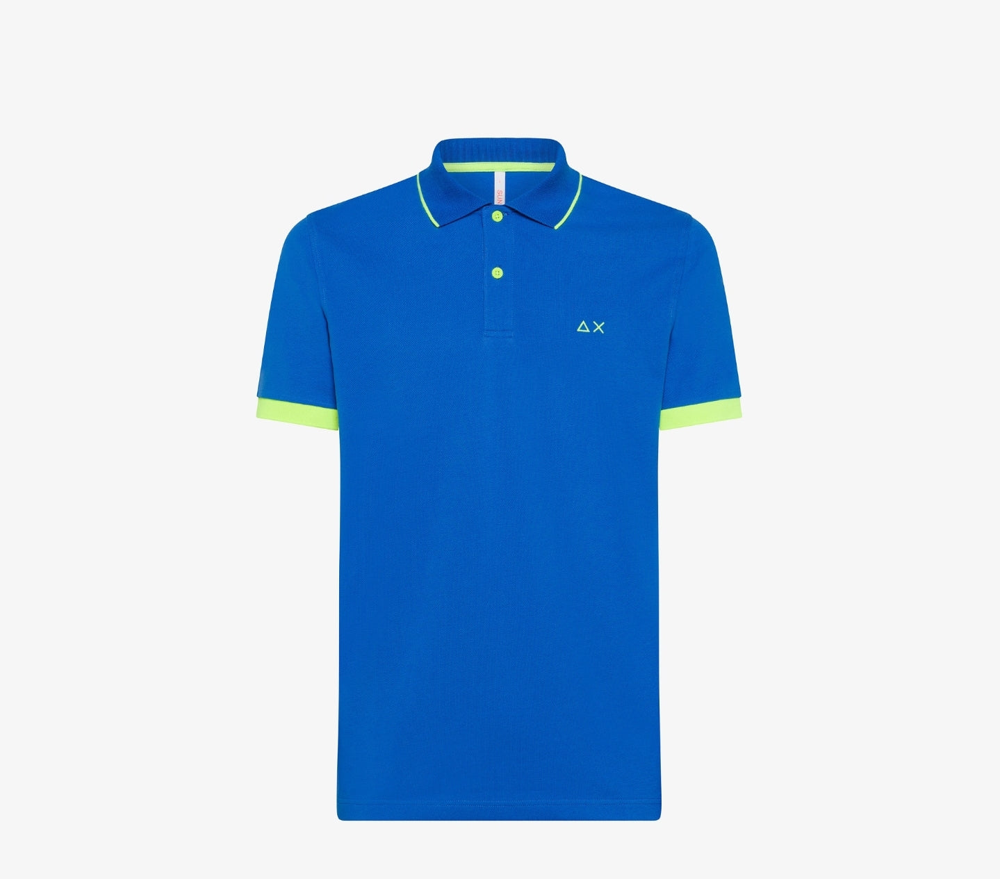 Polo Sun68 small stripe fluo