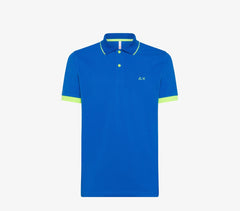 Polo Sun68 small stripe fluo